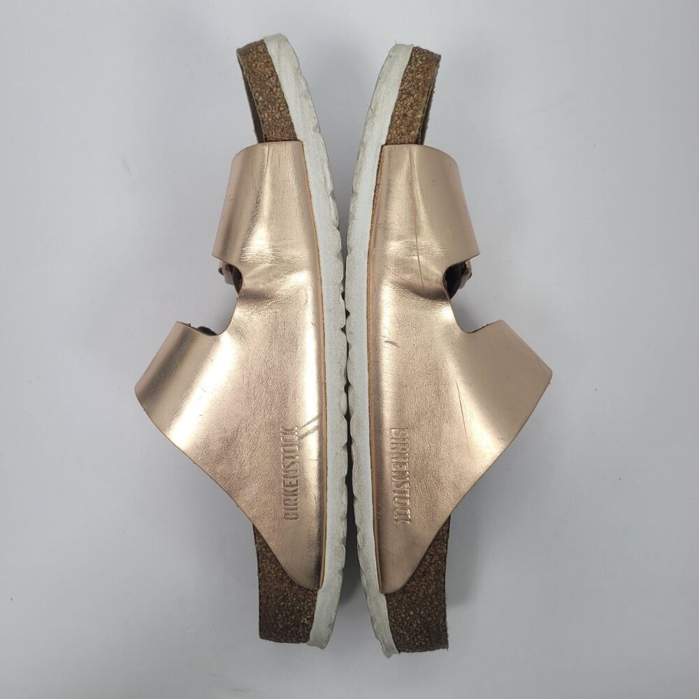 Birkenstock Arizona Women's Rose Gold Metallic Leather Sandals US 9 EU 40 - Picture 5 of 8